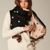 Accessori Blue Sand | Sciarpa Double Face A Pois In Misto Lana