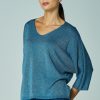 Maglieria Blue Sand | Maglia Scollo A V Con Filo Lurex