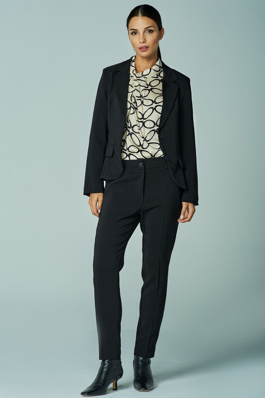 Completi Blue Sand | Blazer A Due Bottoni In Cady Stretch