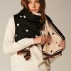 Accessori Blue Sand | Sciarpa Double Face A Pois In Misto Lana