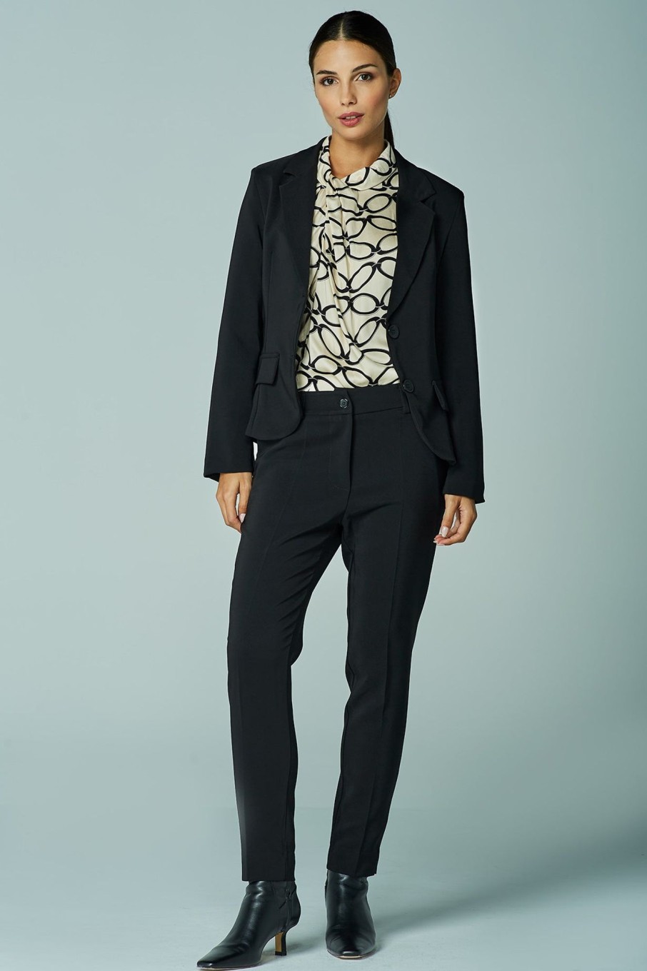 Completi Blue Sand | Blazer A Due Bottoni In Cady Stretch